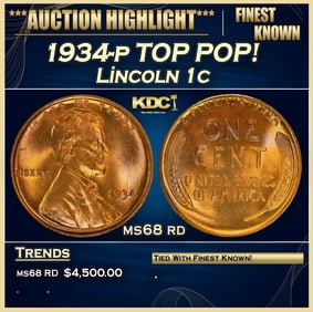 1934-p Lincoln Cent TOP POP! 1c ms68 rd SEGS