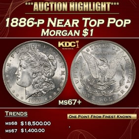 1886-p Morgan Dollar Near Top Pop $1 ms67+ SEGS