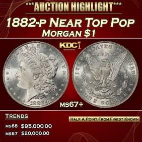 1882-p Morgan Dollar Near Top Pop $1 ms67+ SEGS