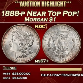 1888-p Morgan Dollar Near Top Pop! $1 ms67+ SEGS