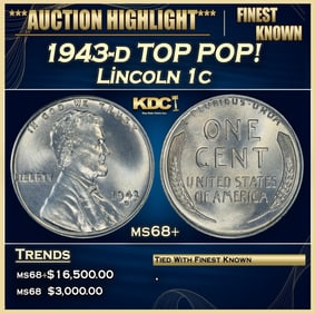 1943-d Lincoln Cent TOP POP! 1c ms68+ SEGS