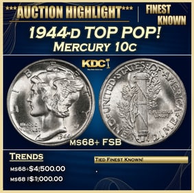 1944-d Mercury Dime TOP POP! 10c ms68+ FSB SEGS