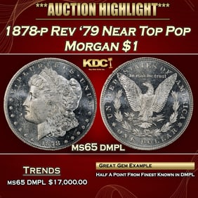 1878-p Rev '79 Morgan Dollar Near Top Pop $1 ms65 dmpl SEGS