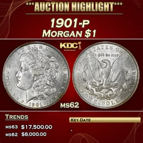 1901-p Morgan Dollar $1 ms62 USCG
