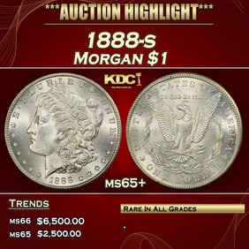 1888-s Morgan Dollar $1 ms65+ SEGS
