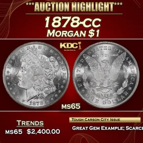 1878-cc Morgan Dollar $1 ms65 SEGS