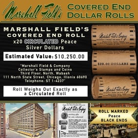 MARSHALL FIELDS RARE Circ Black Lvl 20 Coin Peace Roll