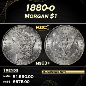 1880-o Morgan Dollar $1 ms63+ SEGS