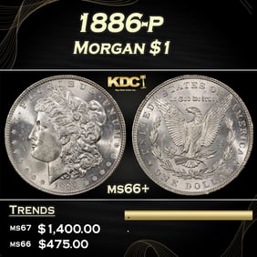 1886-p Morgan Dollar $1 ms66+ SEGS