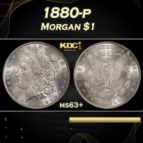 1880-p Morgan Dollar $1 Grades ms63+