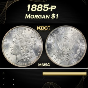 1885-p Morgan Dollar $1 Grades ms64