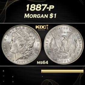 1887-p Morgan Dollar $1 Grades ms64