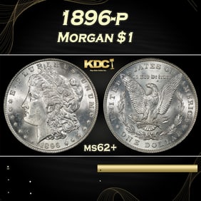 1896-p Morgan Dollar $1 Grades ms62+