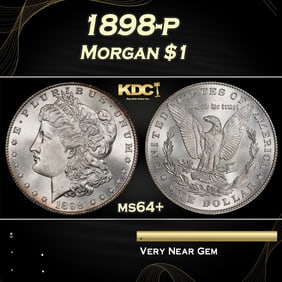 1898-p Morgan Dollar $1 Grades ms64+