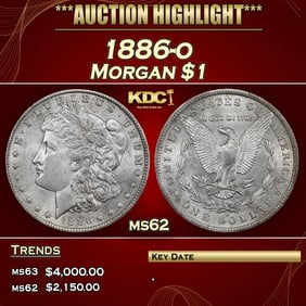 1886-o Morgan Dollar $1 ms62 USCG