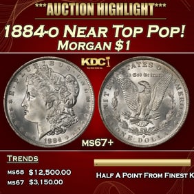 1884-o Morgan Dollar Near Top Pop! $1 ms67+ SEGS
