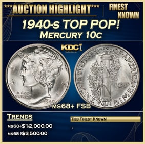 1940-s Mercury Dime TOP POP! 10c ms68+ FSB SEGS