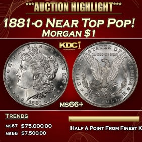1881-o Morgan Dollar Near Top Pop! $1 ms66+ SEGS