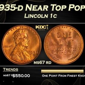 1935-d Lincoln Cent Near Top Pop 1c ms67 rd SEGS