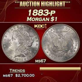 1883-p Morgan Dollar $1 ms67 SEGS