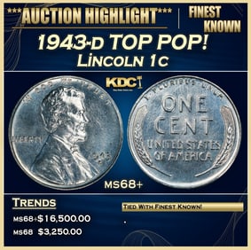 1943-d Lincoln Cent TOP POP! 1c ms68+ SEGS