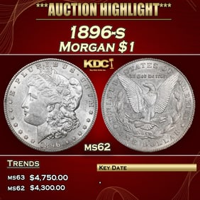 1896-s Morgan Dollar $1 ms62 USCG