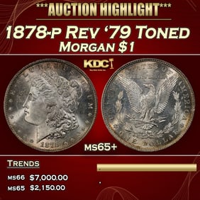 1878-p Rev '79 Morgan Dollar Toned $1 ms65+ SEGS