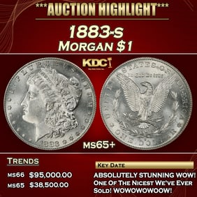 1883-s Morgan Dollar $1 ms65+ SEGS