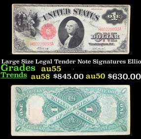 1917 $1 Large Size Legal Tender Note Grades Choice AU Signatures Elliott/Burke
