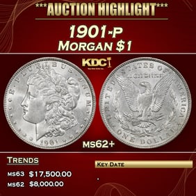 1901-p Morgan Dollar $1 ms62+ USCG