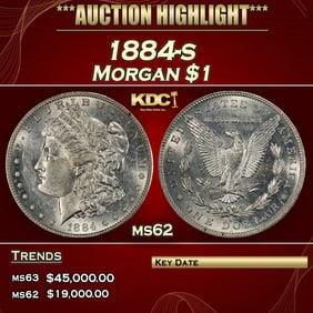 1884-s Morgan Dollar $1 ms62 USCG