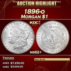 1896-o Morgan Dollar $1 ms62+ USCG