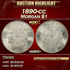 1890-cc Morgan Dollar $1 ms64+ SEGS