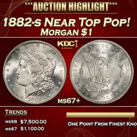 1882-s Morgan Dollar Near Top Pop! $1 ms67+ SEGS