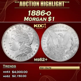 1886-o Morgan Dollar $1 ms62+ USCG