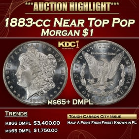 1883-cc Morgan Dollar Near Top Pop $1 ms65+ DMPL SEGS