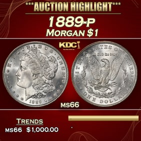 1889-p Morgan Dollar $1 ms66 SEGS