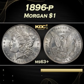 1896-p Morgan Dollar $1 Grades ms63+
