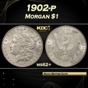 1902-p Morgan Dollar $1 Grades ms62+