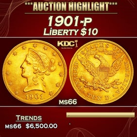1901-p Gold Liberty Eagle $10 ms66 SEGS