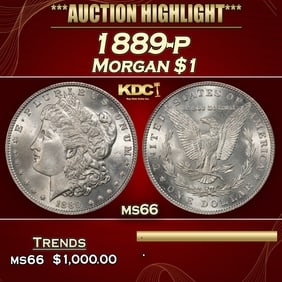 1889-p Morgan Dollar $1 ms66 SEGS