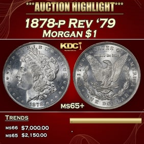 1878-p Rev '79 Morgan Dollar $1 ms65+ SEGS