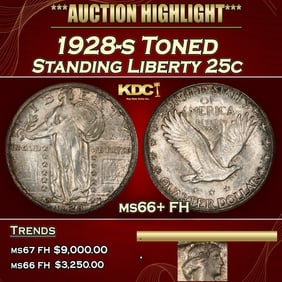 1928-s Standing Liberty Quarter Toned 25c ms66+ FH SEGS
