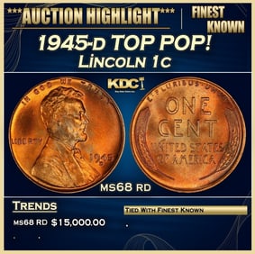 1945-d Lincoln Cent TOP POP! 1c ms68 rd SEGS