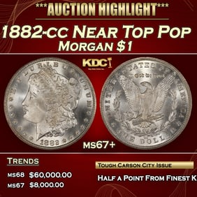 1882-cc Morgan Dollar Near Top Pop $1 ms67+ SEGS