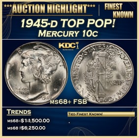 1945-d Mercury Dime TOP POP! 10c ms68+ FSB SEGS