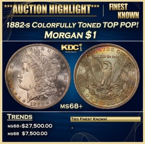 1882-s Morgan Dollar Colorfully Toned TOP POP! $1 ms68+ SEGS