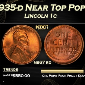 1935-d Lincoln Cent Near Top Pop 1c ms67 rd SEGS