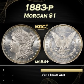 1883-p Morgan Dollar $1 Grades ms64+
