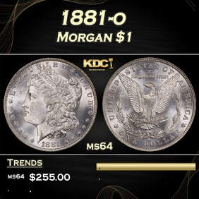 1881-o Morgan Dollar $1 Grades ms64